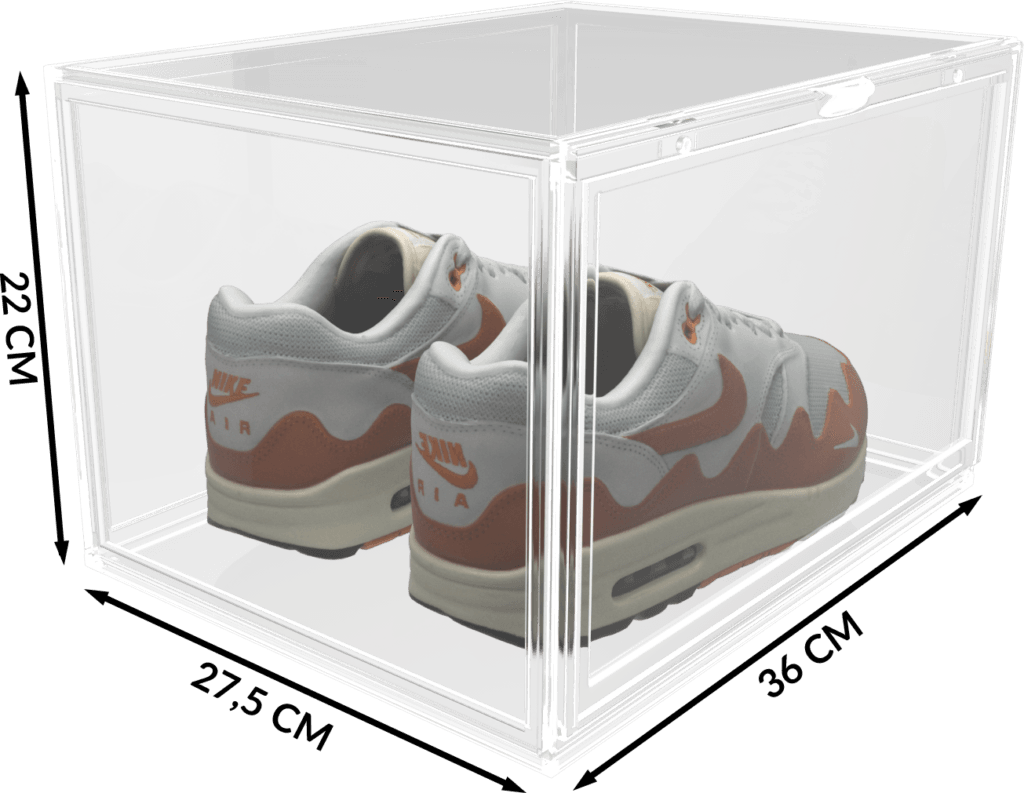 Sneakerbox transparant met maatvoering