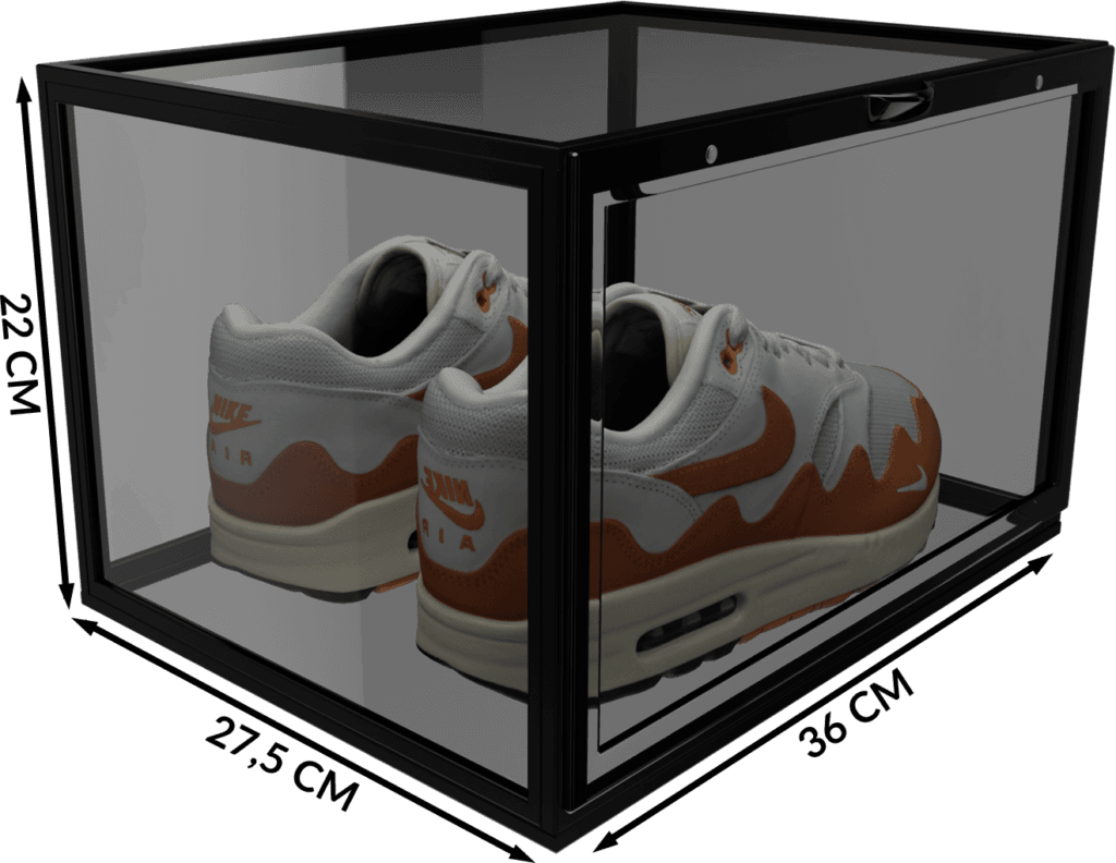 Sneakerbox zwart met maatvoering