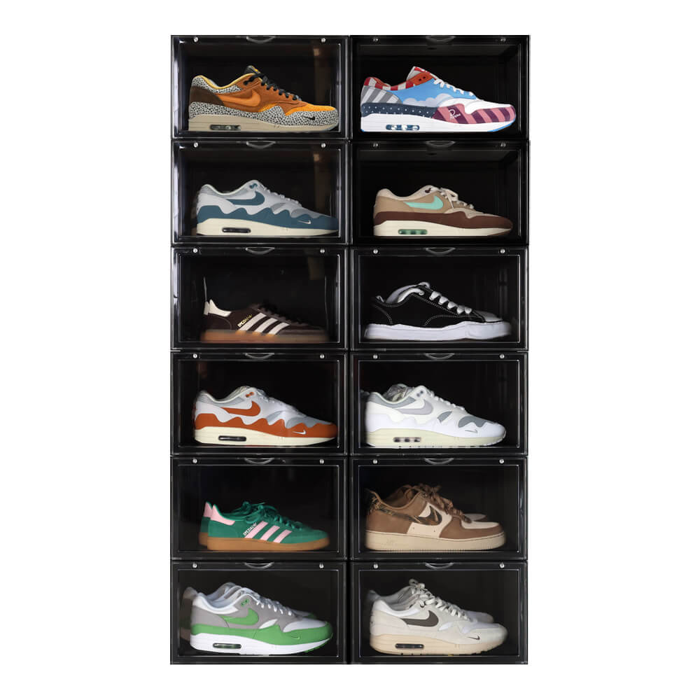 Sneakerbox schwarz – 12er-Pack