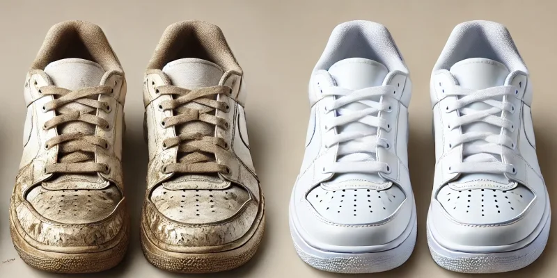 Sneakers schoonmaken voor&na