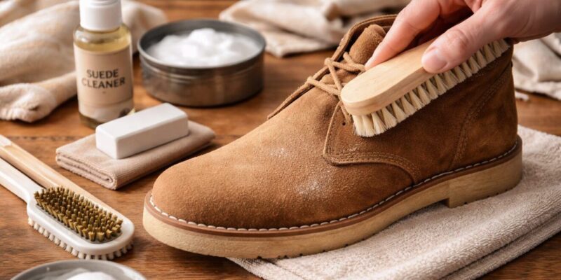 Suède schoenen schoonmaken